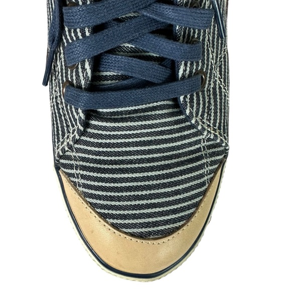 The Hundreds Hickory Railroad Stripe Canvas Leather Sneakers 10.5 - Picture 6 of 12